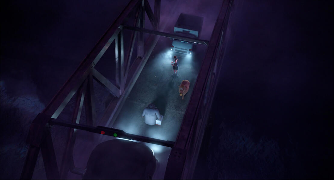 &quot;River Bridge&quot; environment rough layout and 3D model The Garfield Movie