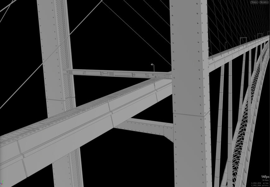"The Mile High Bridge" procedural 3D model (Houdini) The Garfield Movie