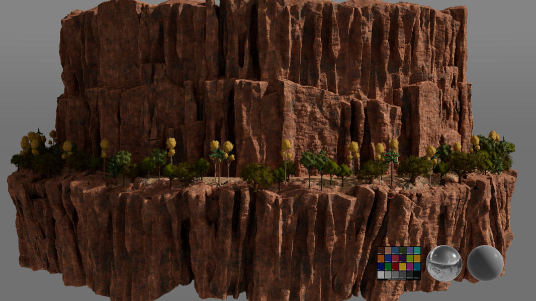 Cliff Wall procedural 3D model (Houdini) The Garfield Movie
