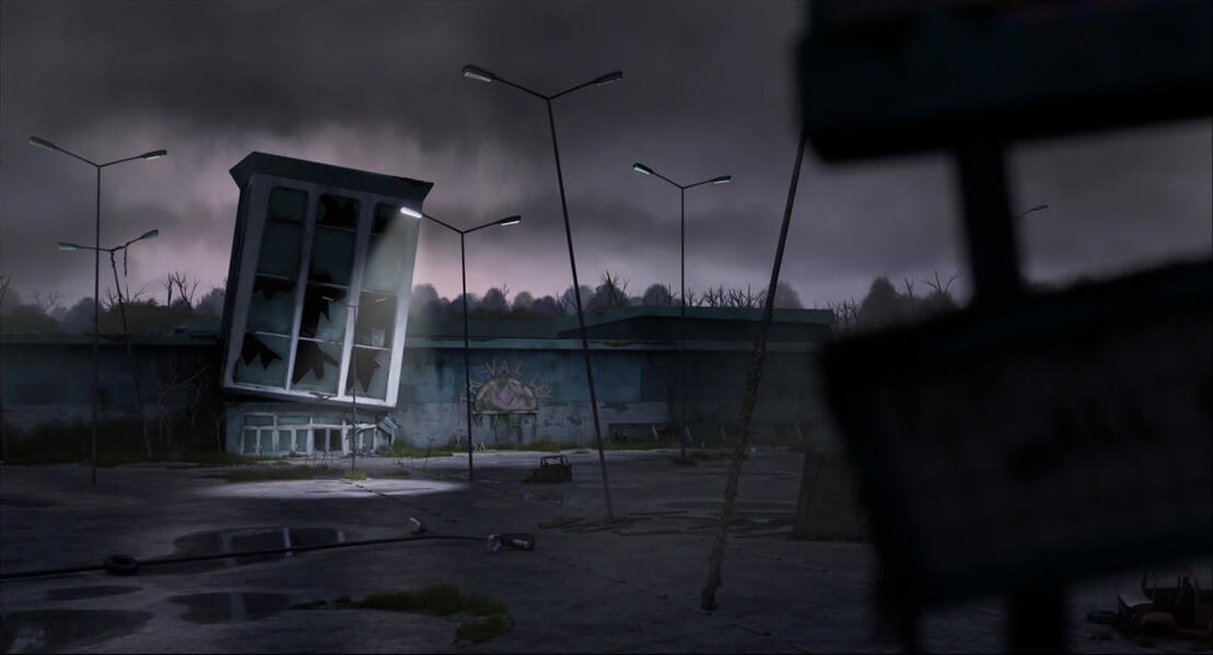 Animated background clouds and vegetation (matte paint) The Garfield Movie